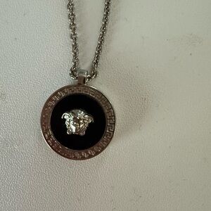 Versace Black and Silver Medusa Necklace